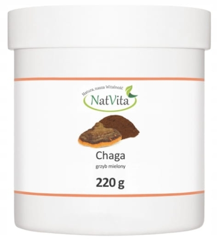 CHAGA Grzyb Mielony 100% Proszek NatVita 220g