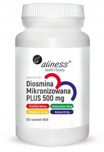 Aliness Diosmina Mikronizowana PLUS 500mg 100 tabl