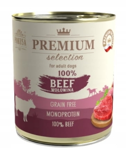 Pokusa Premium Karma Mokra Wołowina 100% 6x 850g