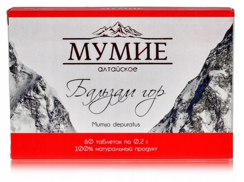 MUMIO SHILAJIT AŁTAJSKIE BALSAM GÓR 60 tabletek Czyste 200mg