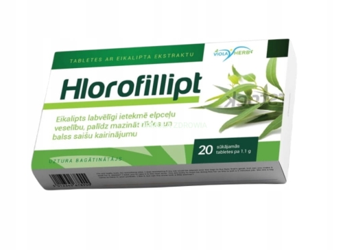 CHLOROFILLIPT Z EUKALIPTUSA TABLETKI NATURALNY ANTYBIOTYK 20tabl do Ssania