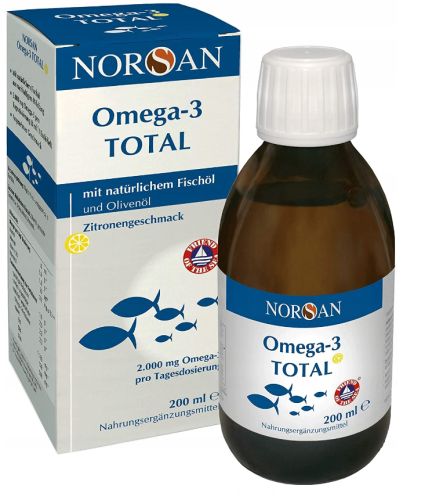 NORSAN TOTAL OMEGA-3 OLEJ rybny z wit. D3 200ml
