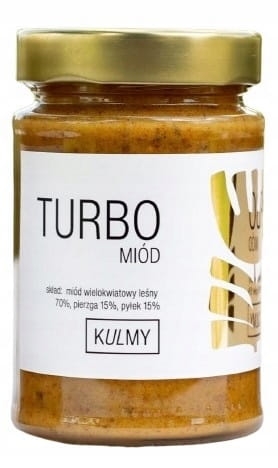 Miód od KULMY Turbo Miód Leśny Pierzga Pyłek Pszczeli 345g