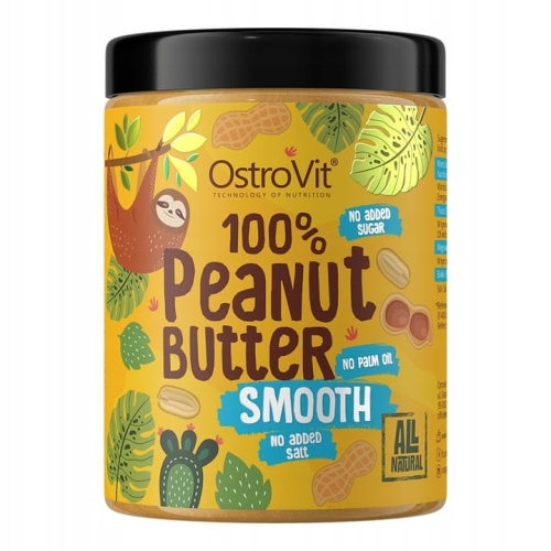 OstroVit Masło Orzechowe SMOOTH Bez Cukru Krem Orzechowy Peanut Butter 1kg