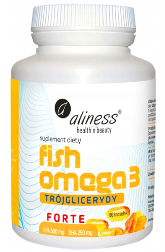Aliness Fish Kwasy Omega 3 FORTE 60kaps Trójglicerydy 500/250mg