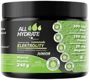 Aliness AllHydrate Elektrolity JUNIOR Lemonade Proszek 240g