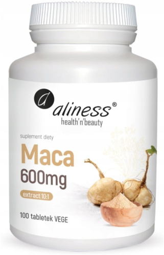 Aliness MACA Korzeń Ekstrakt PAMIĘĆ Seks LIBIDO 600mg 100tabl